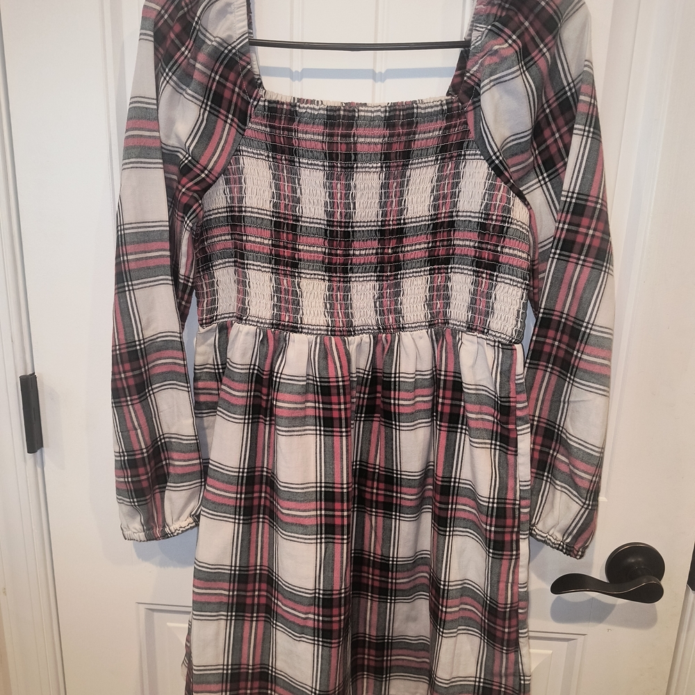 Plaid Pink and Black Kids Dress